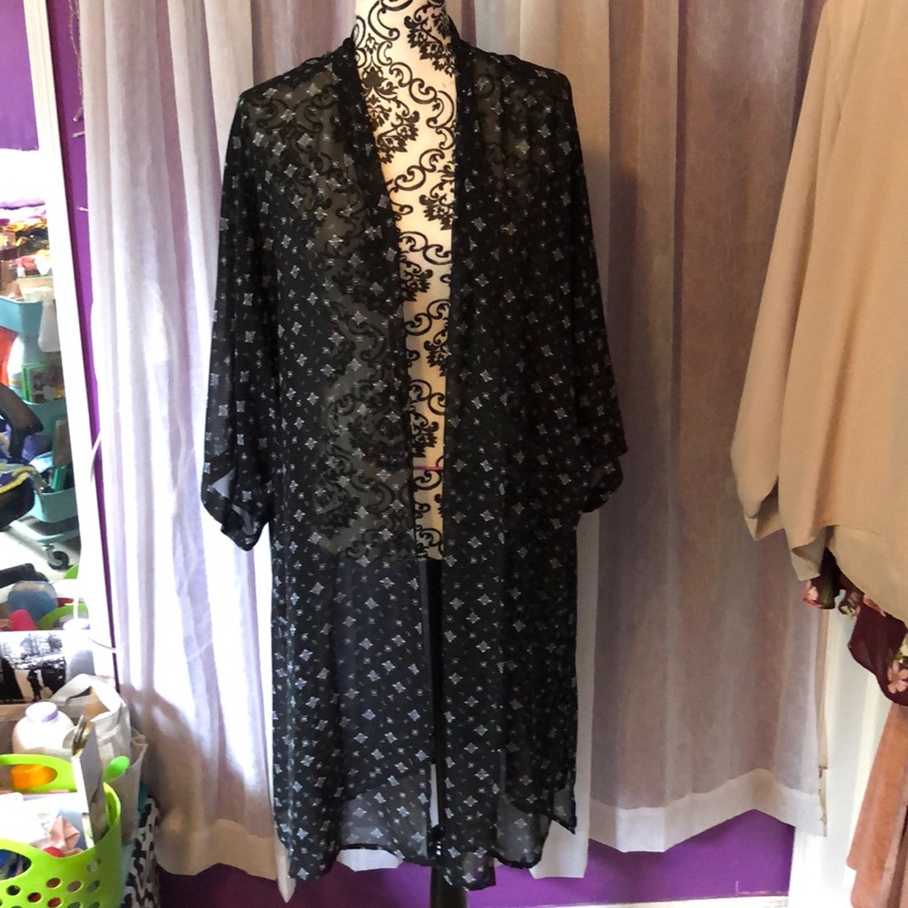 Black & White Printed Kimono